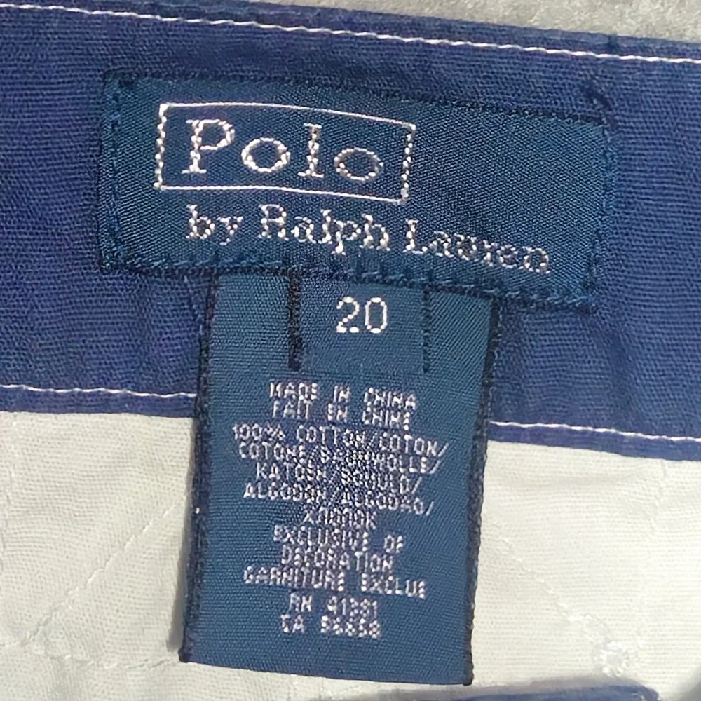 Polo Ralph Lauren Boys Size 20 XL Sailing Shorts White Navy Big Pony 32
